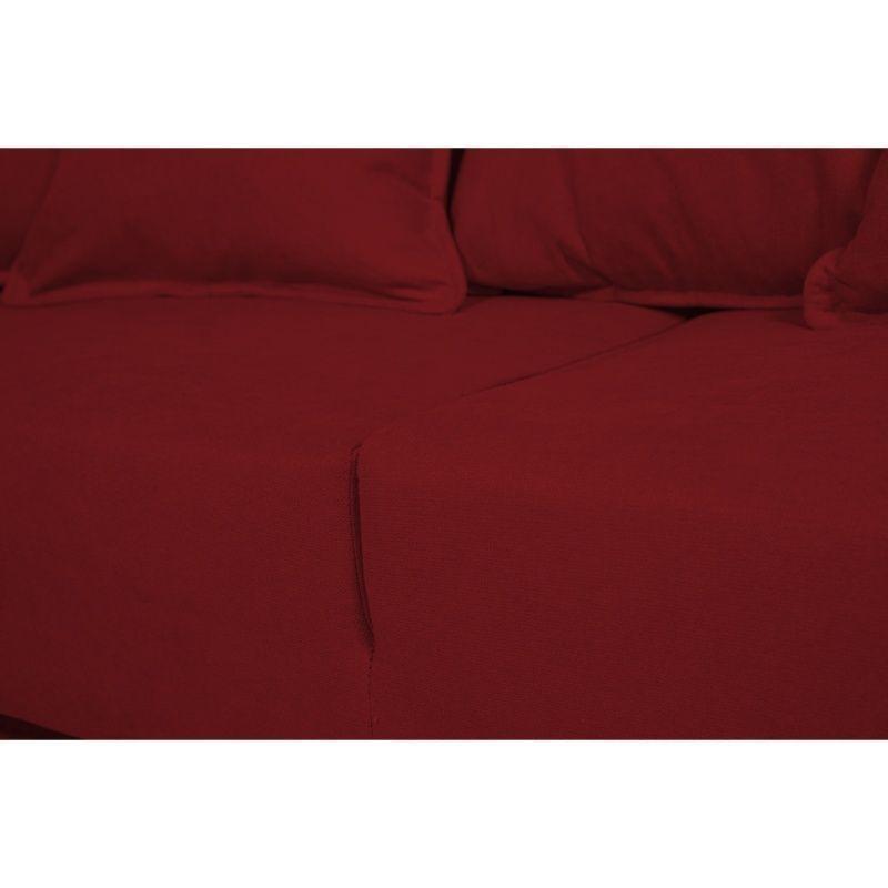 Sofá Cordelia Felpa Rojo 3 Cuerpos-3