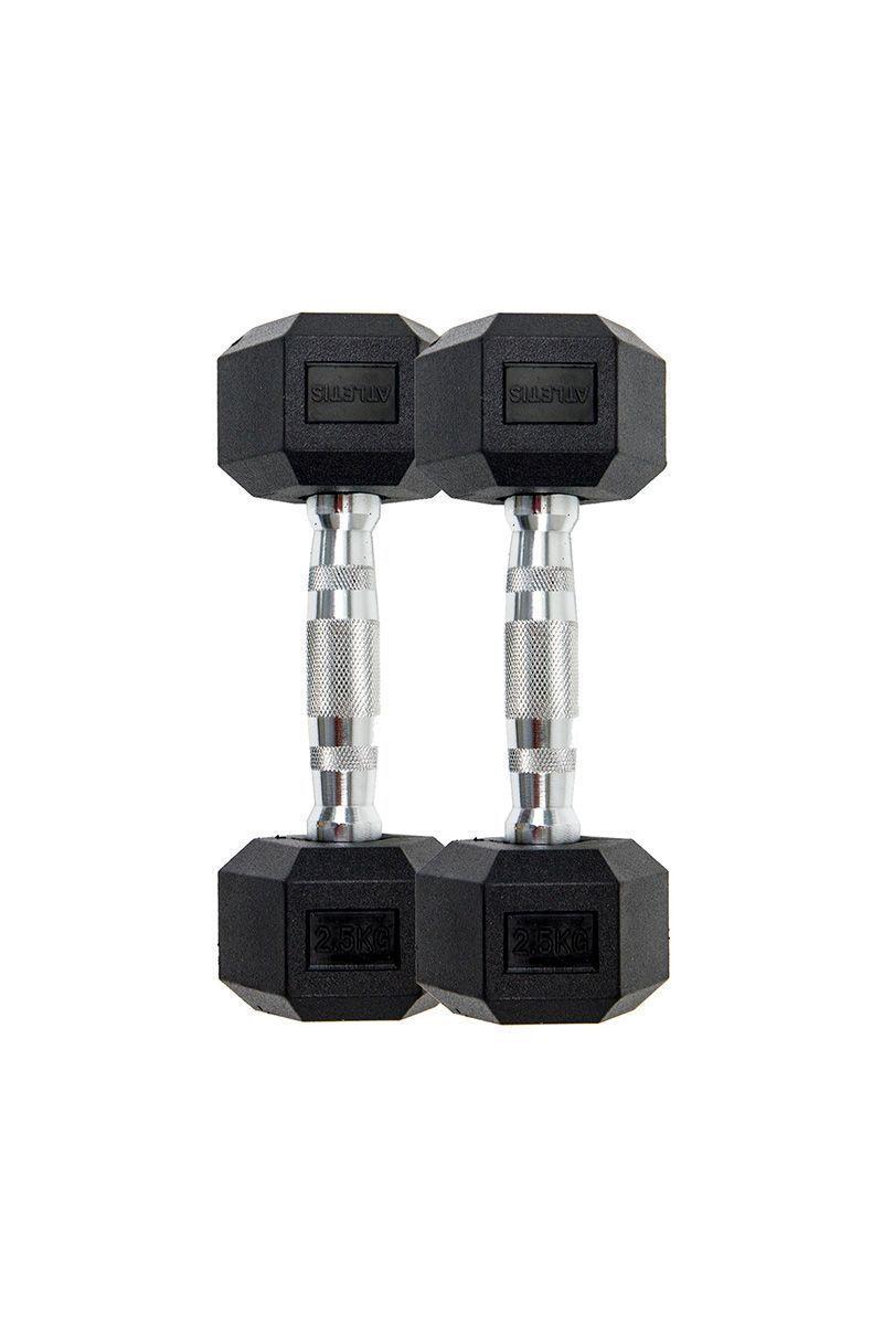 Pack de 2 Mancuernas Hexagonales 2,5 Kg Negro-0