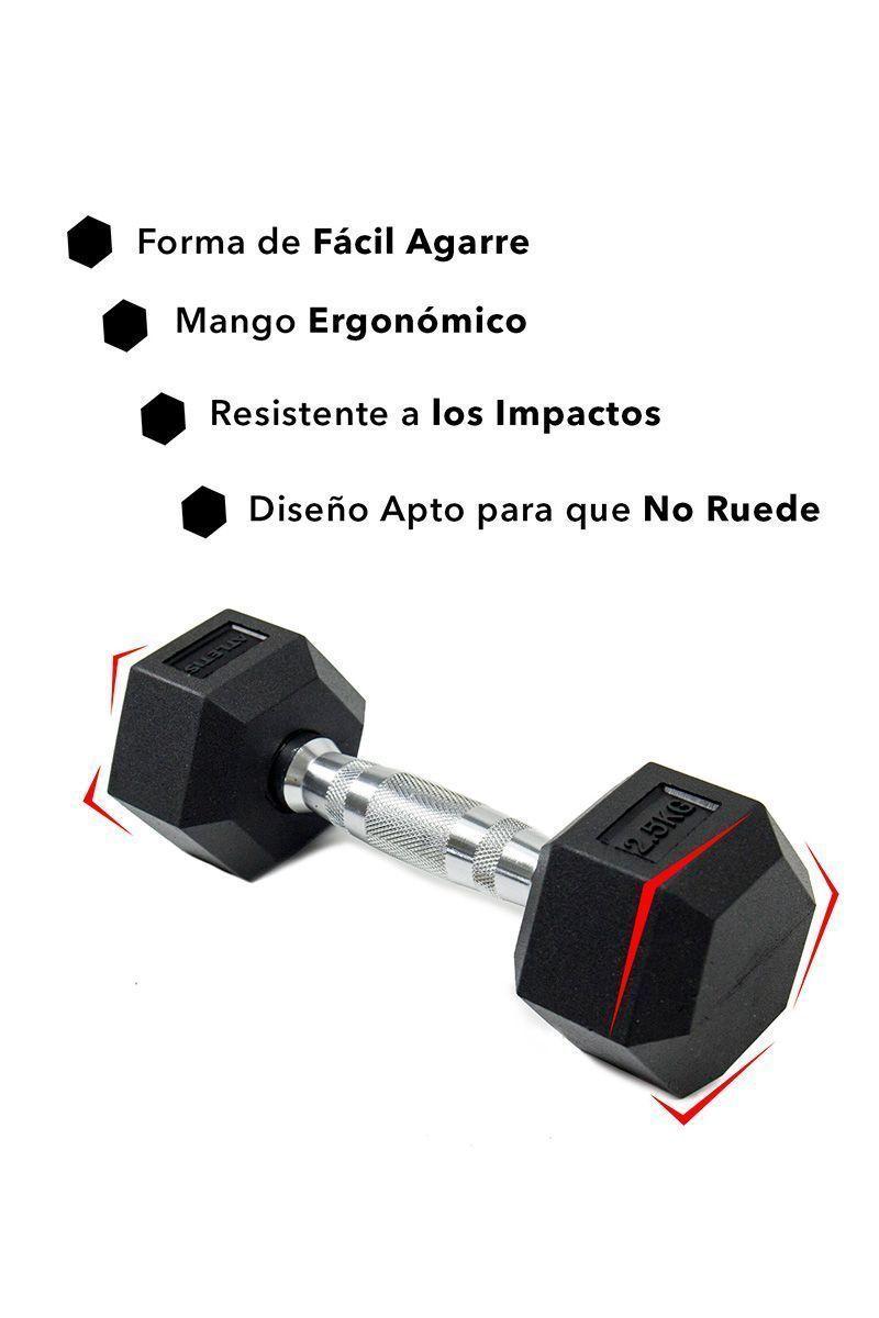Pack de 2 Mancuernas Hexagonales 2,5 Kg Negro-4