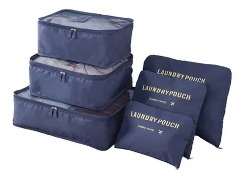 Set 6 Organizadores De Equipaje De Viaje Bolsa Ropa Interior Azul-1