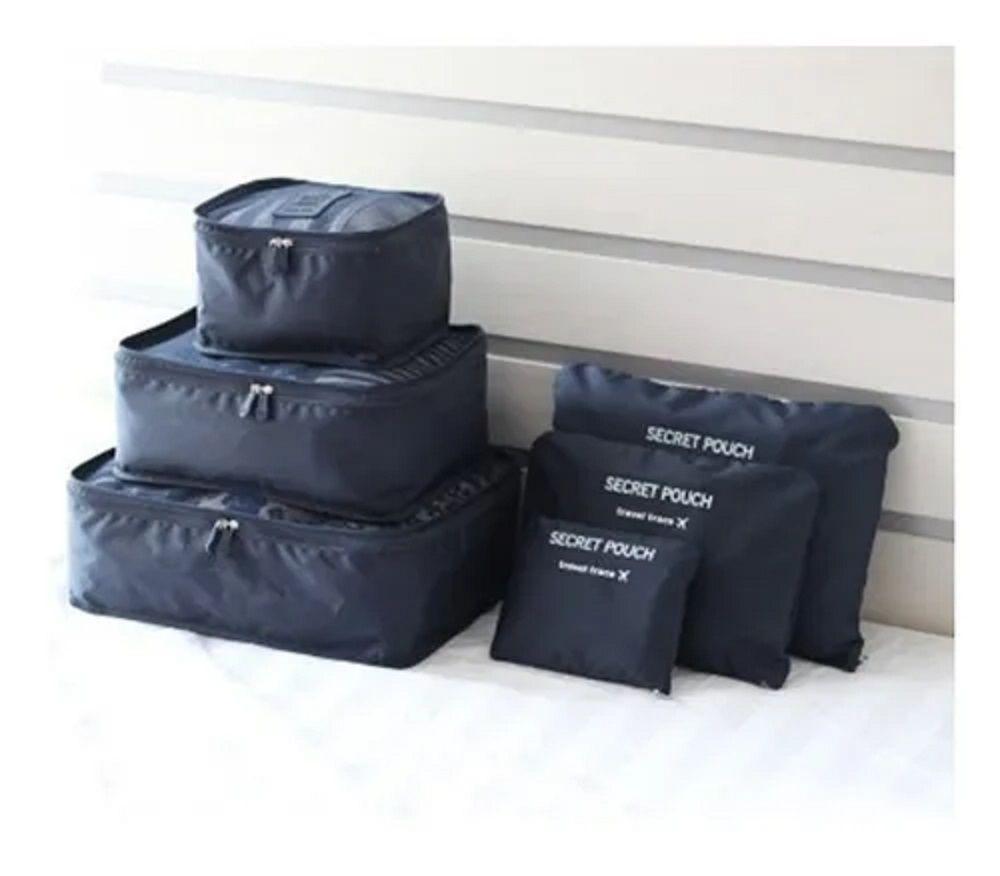 Set 6 Organizadores De Equipaje De Viaje Bolsa Ropa Interior Azul-2