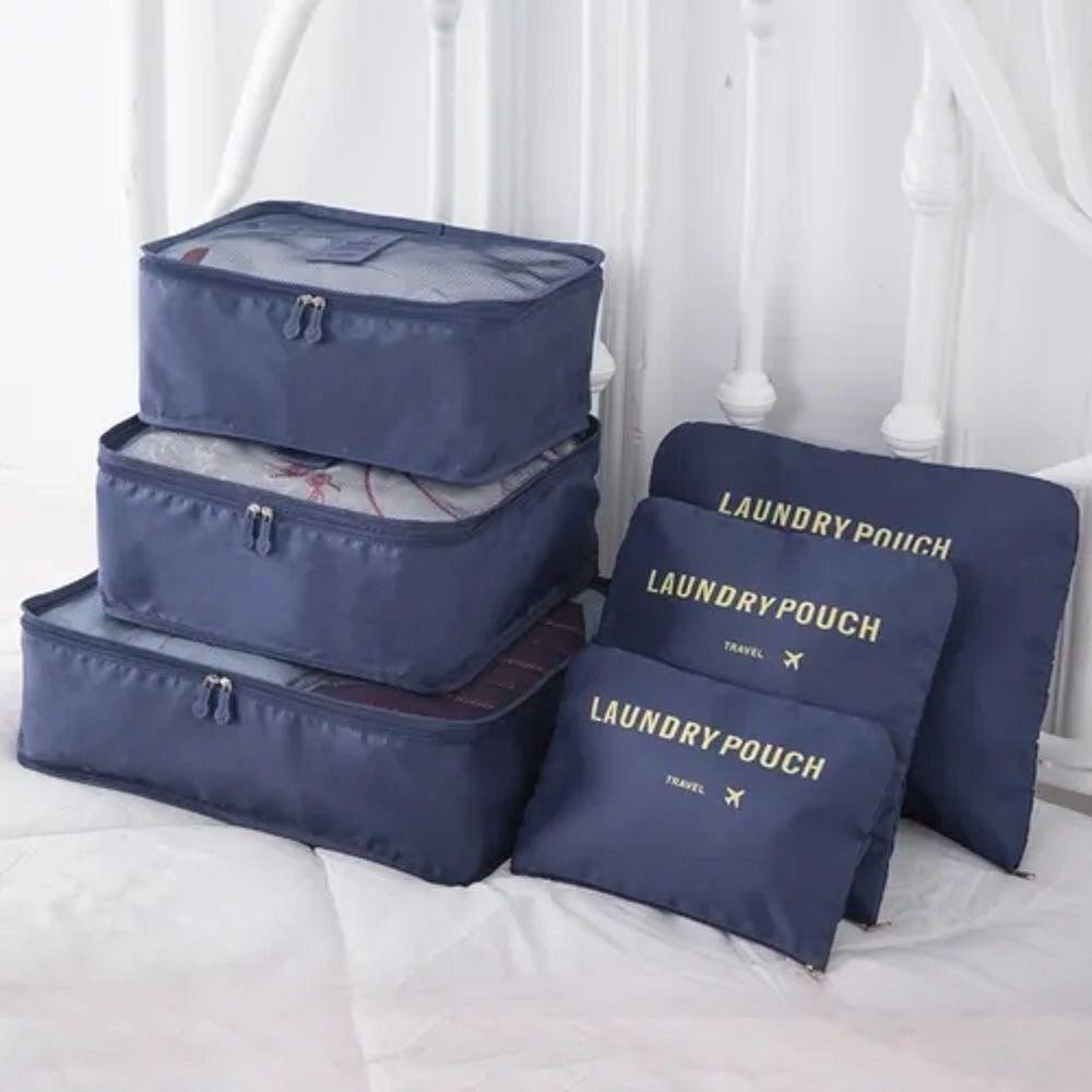 Set 6 Organizadores De Equipaje De Viaje Bolsa Ropa Interior Azul-0