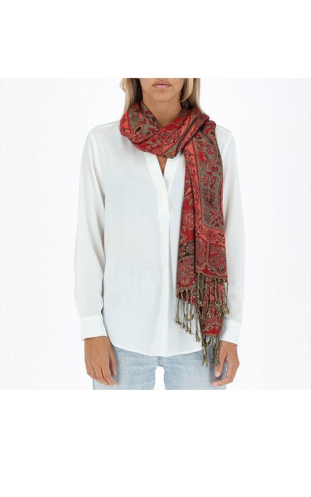 Pañuelo Jacquard Paisley Rojo Humana-2