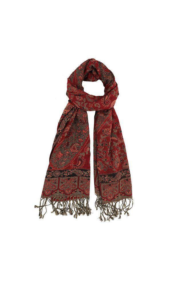 Pañuelo Jacquard Paisley Rojo Humana-0
