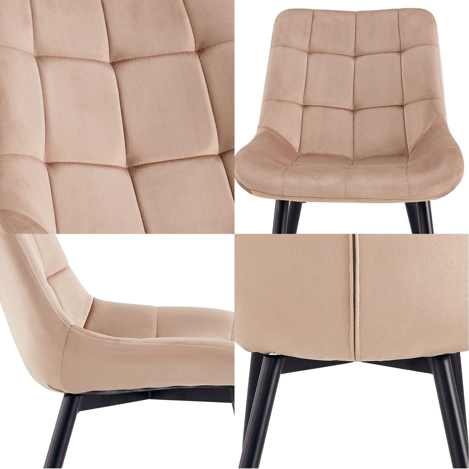 Pack 4 Sillas Comedor Terciopelo Enrico Beige-4
