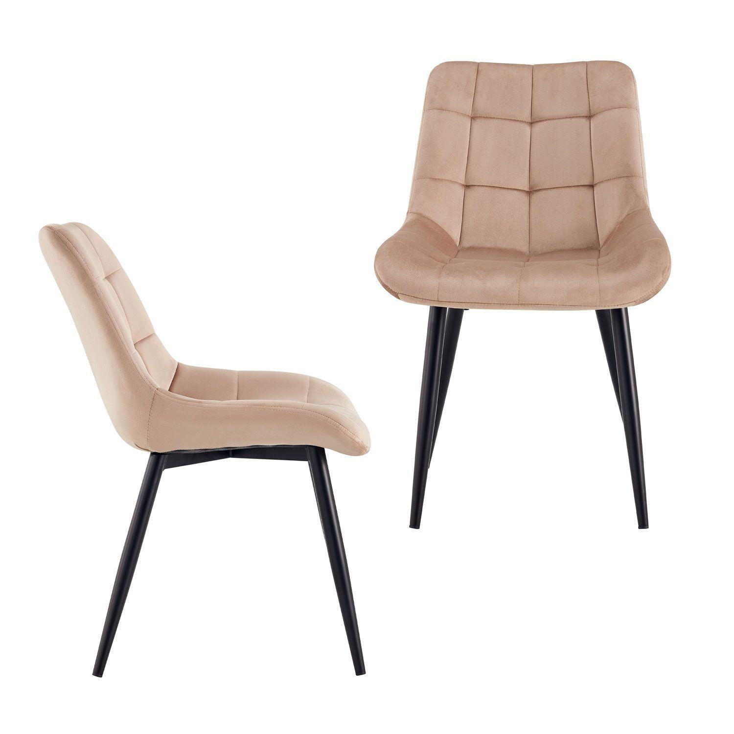 Pack 4 Sillas Comedor Terciopelo Enrico Beige-3