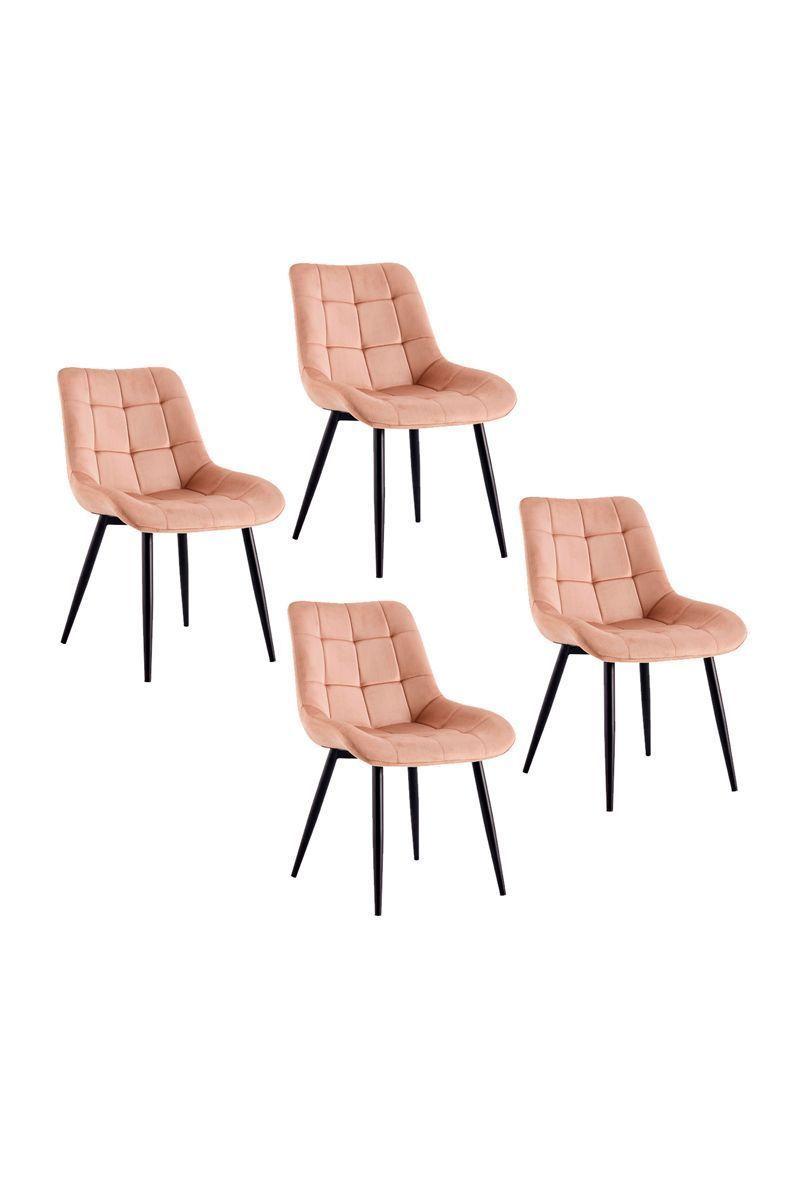 Pack 4 Sillas Comedor Terciopelo Enrico Beige-0