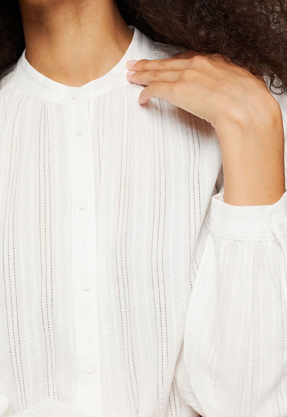 Blusa Manga Larga Textura Semitransparente Esprit-1