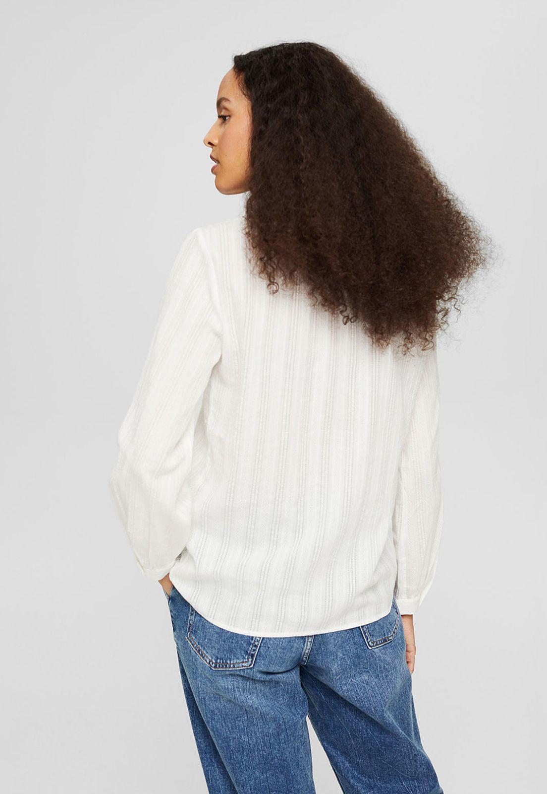 Blusa Manga Larga Textura Semitransparente Esprit-0