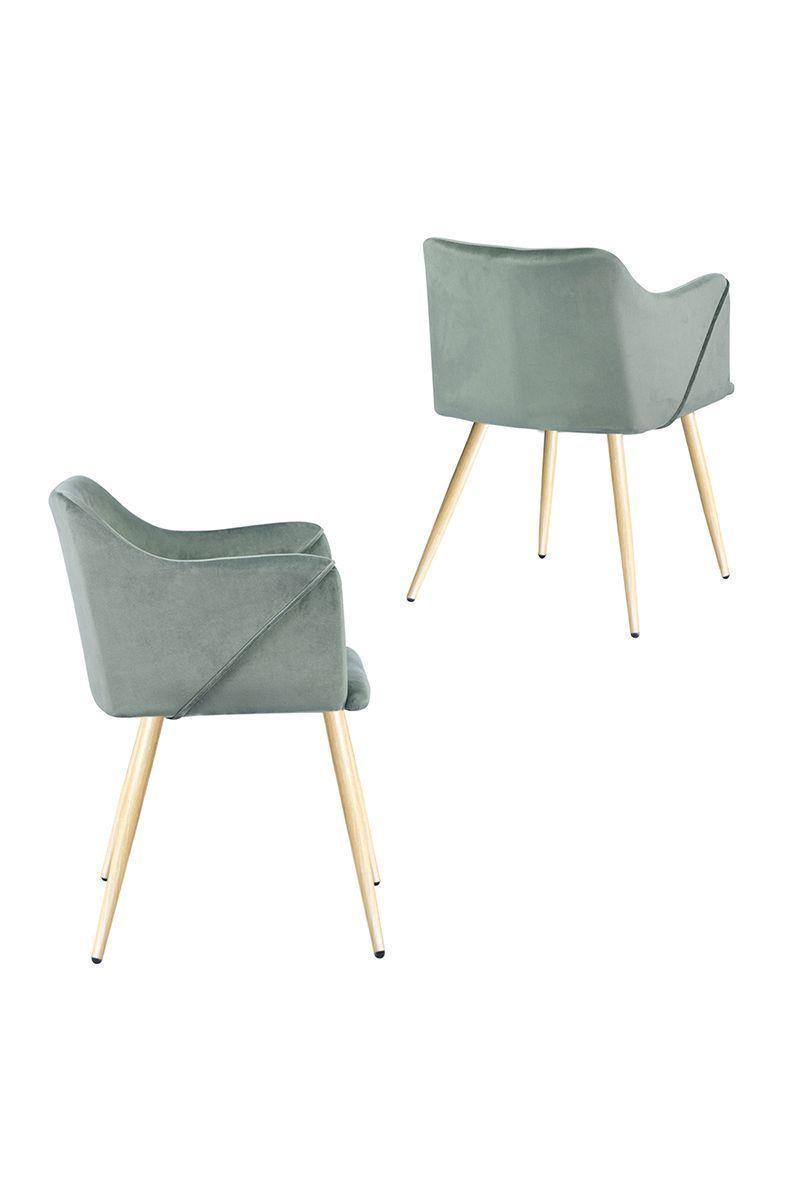 Pack 2 Silla Comedor Sitial Aldridge Terciopelo Verde-3
