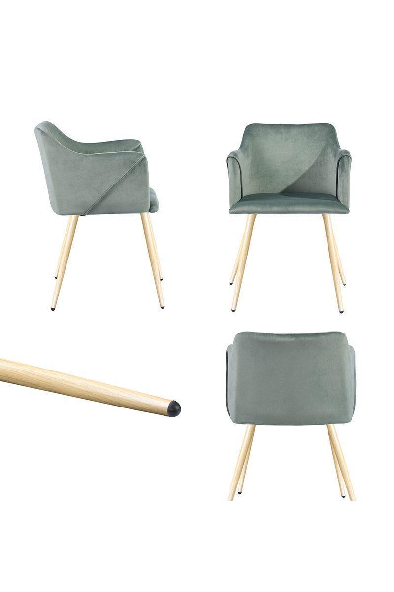 Pack 2 Silla Comedor Sitial Aldridge Terciopelo Verde-4