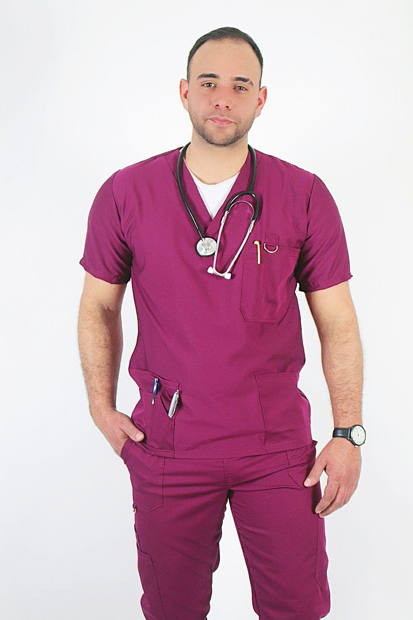 Polera Clínica Antibacterial y Antifluidos Burdeo-1