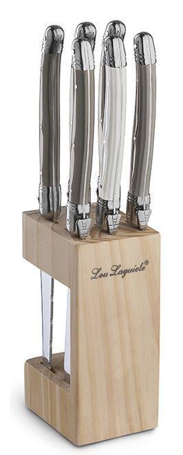 SET 6 CUCHILLOS CARNE TRICOLOR LOU LAGUIOLE BLOQUE-1