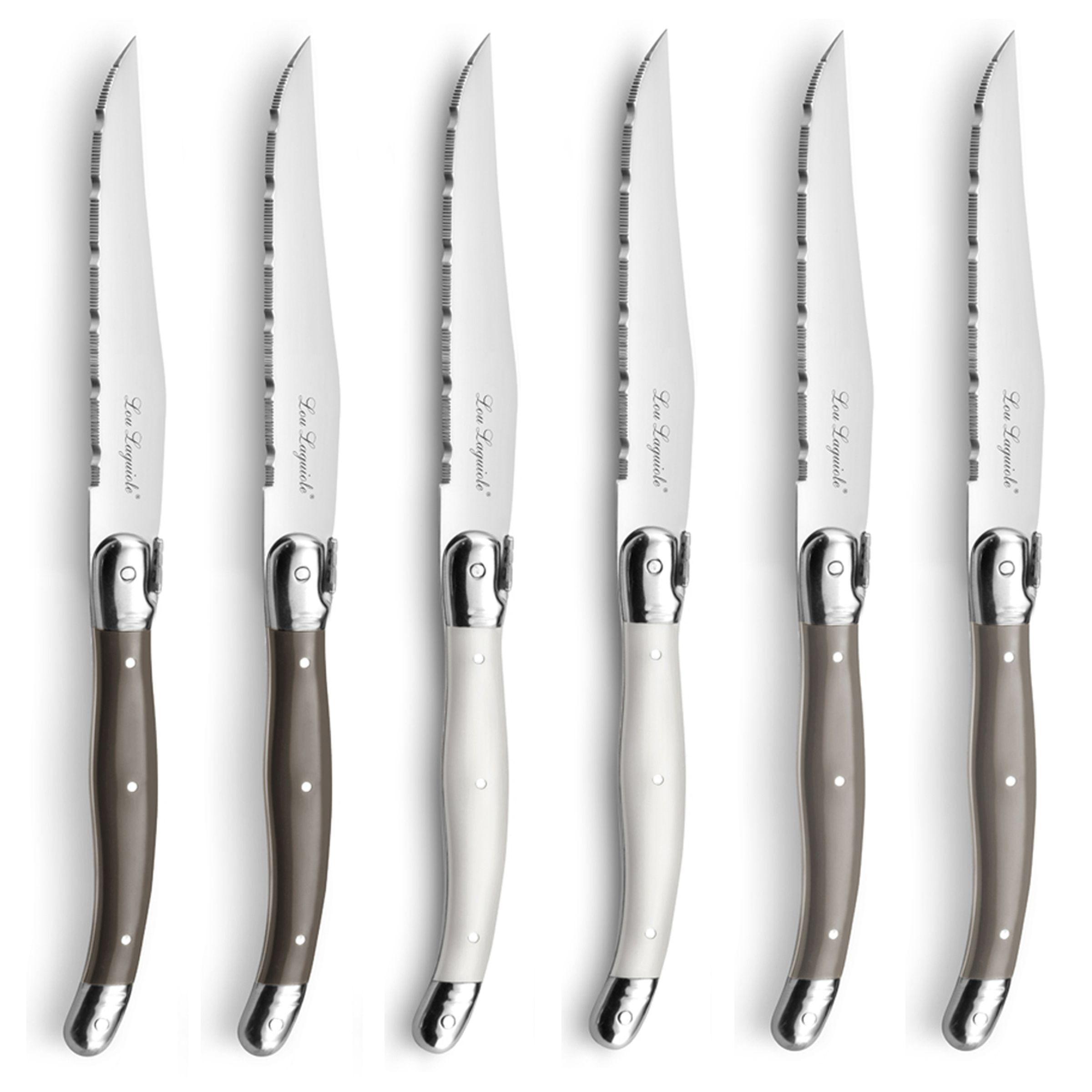 SET 6 CUCHILLOS CARNE TRICOLOR LOU LAGUIOLE BLOQUE-0