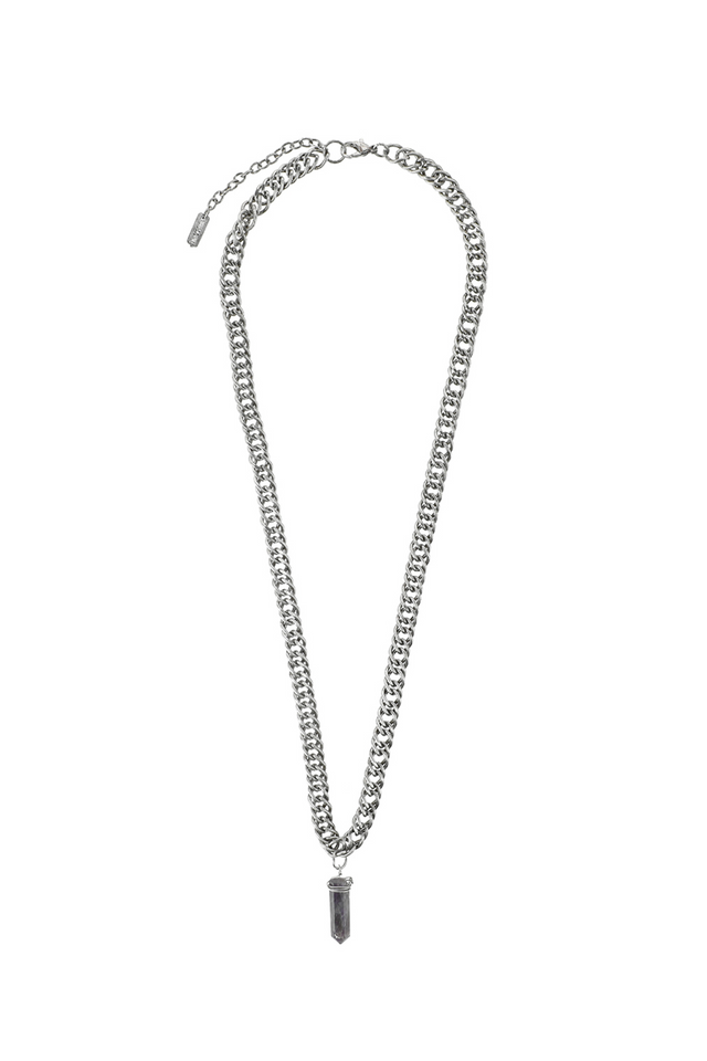 Collar Lar Plateado Black Nitro Blanquita Humana-0