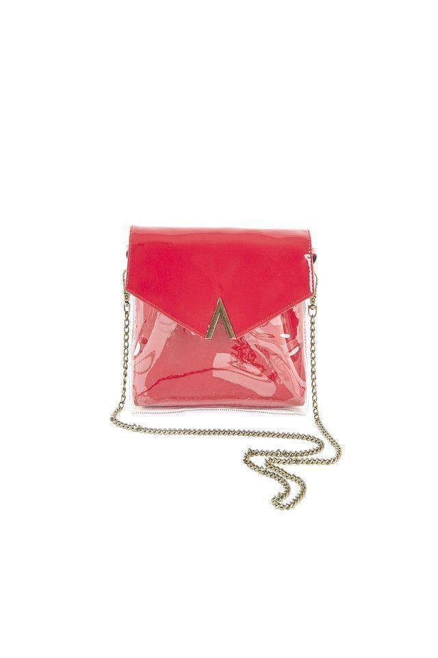 Cartera Cruzada Roja Envelope Humana-0