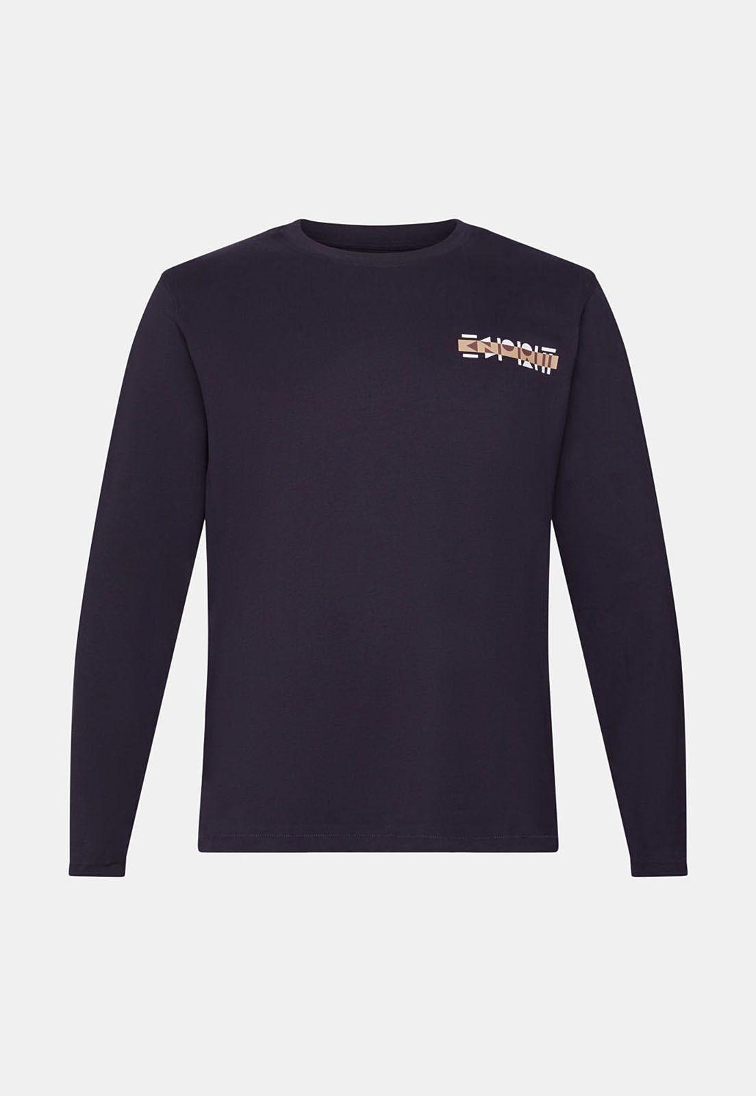 Polera De Manga Larga Hombre Esprit Azul marino-3
