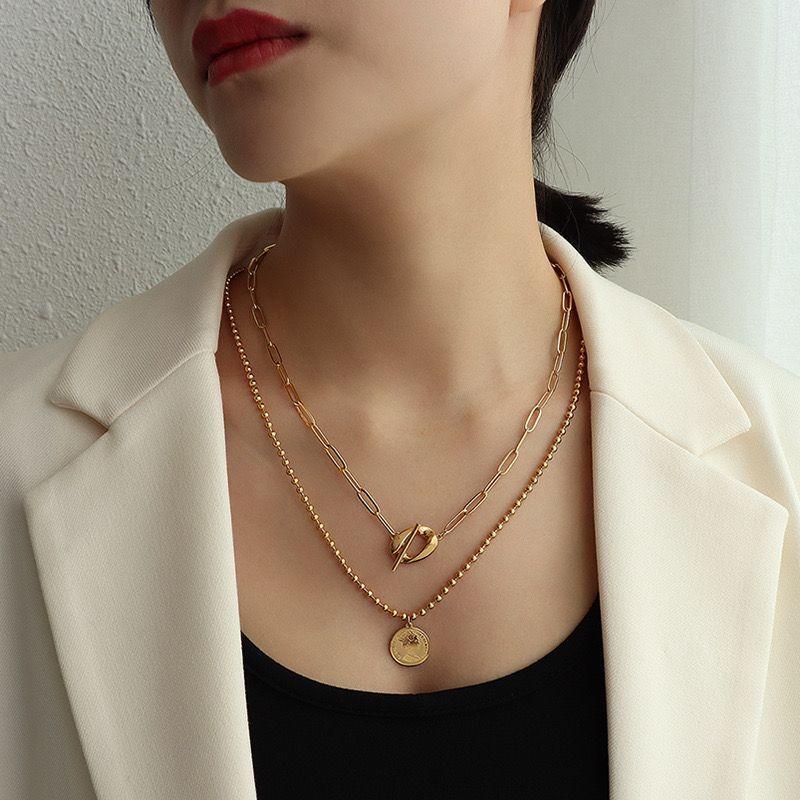 Collar Baño Oro Amarillo 18k Doble Diseño Reina-1