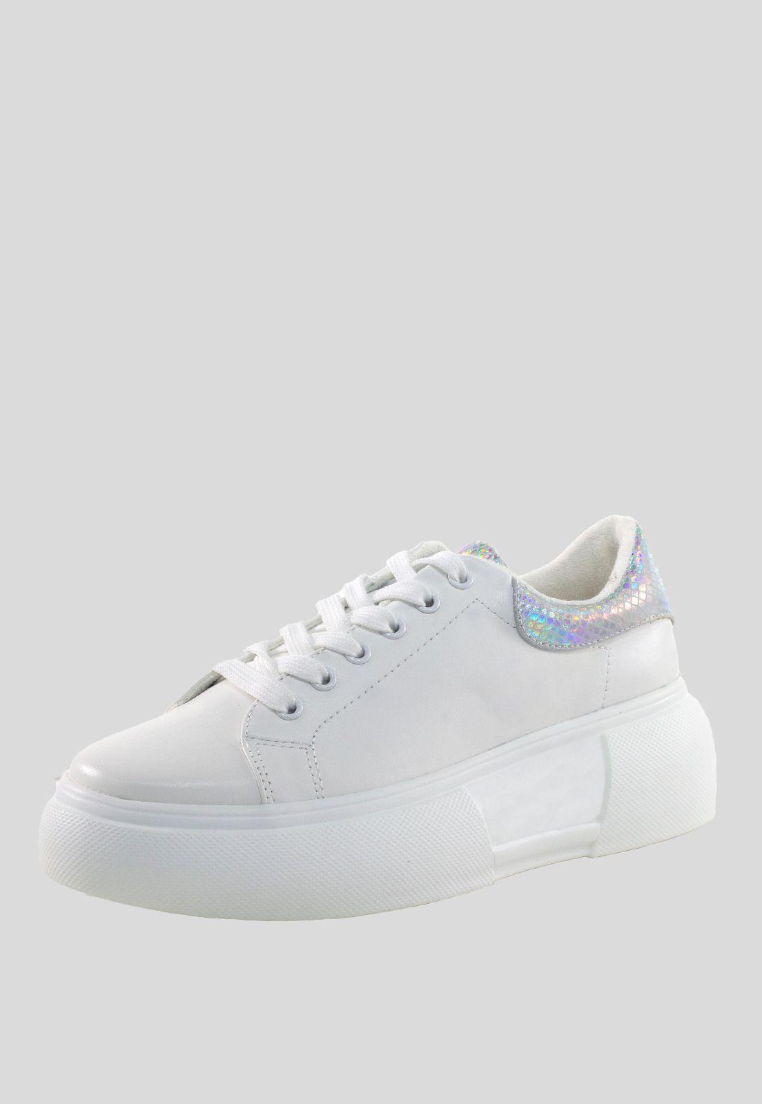 Zapatilla Alta Talon Brillo Blanco-1