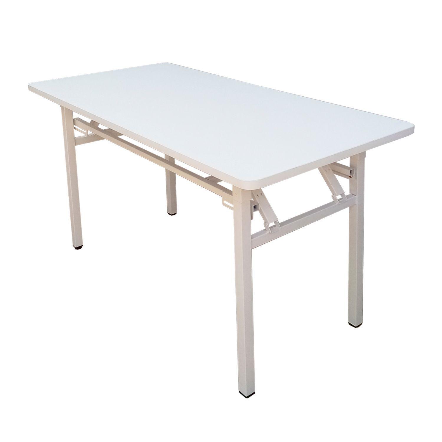 Escritorio Plegable Blanco Base Metalica Mobitat-1