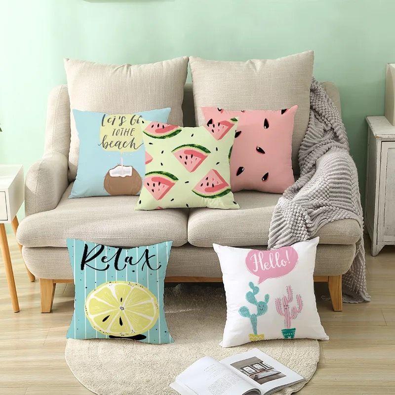 Set de 2 Cojines De Terciopelo Diseño Verano Modelo O 45 X 45CM-3