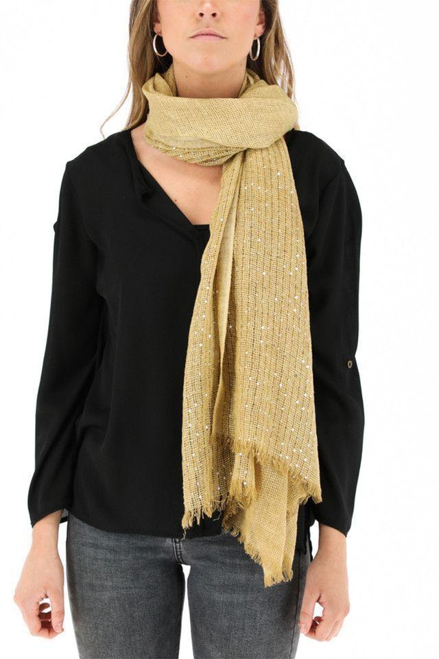 Pañuelo Lentejuelas Mostaza Humana-0