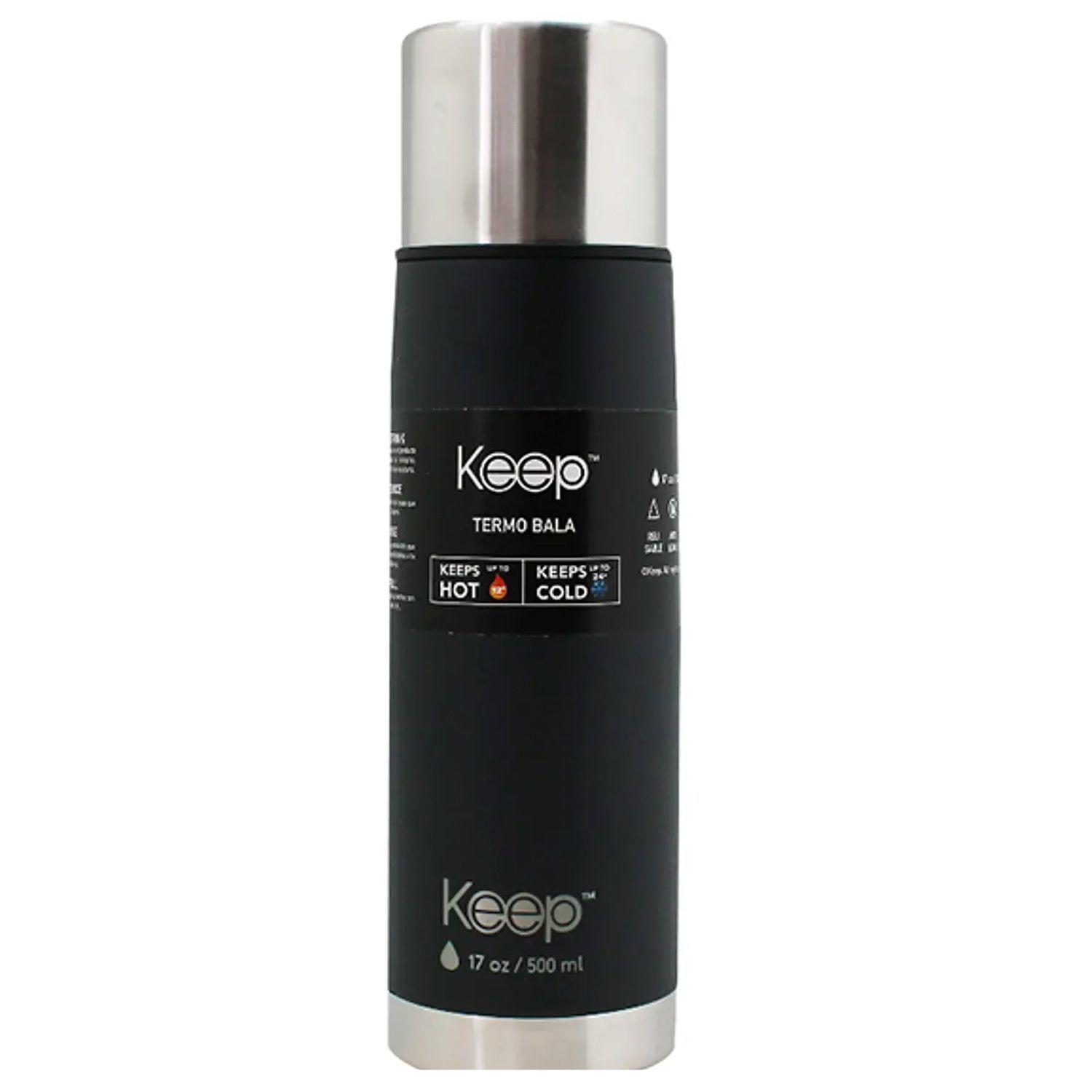 Termo Bala Acero Inoxidable 500 ml Rubber Negro - Keep-0