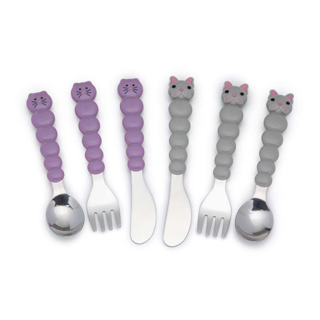 Set De 6 Cubiertos Gato Y Bulldog-0