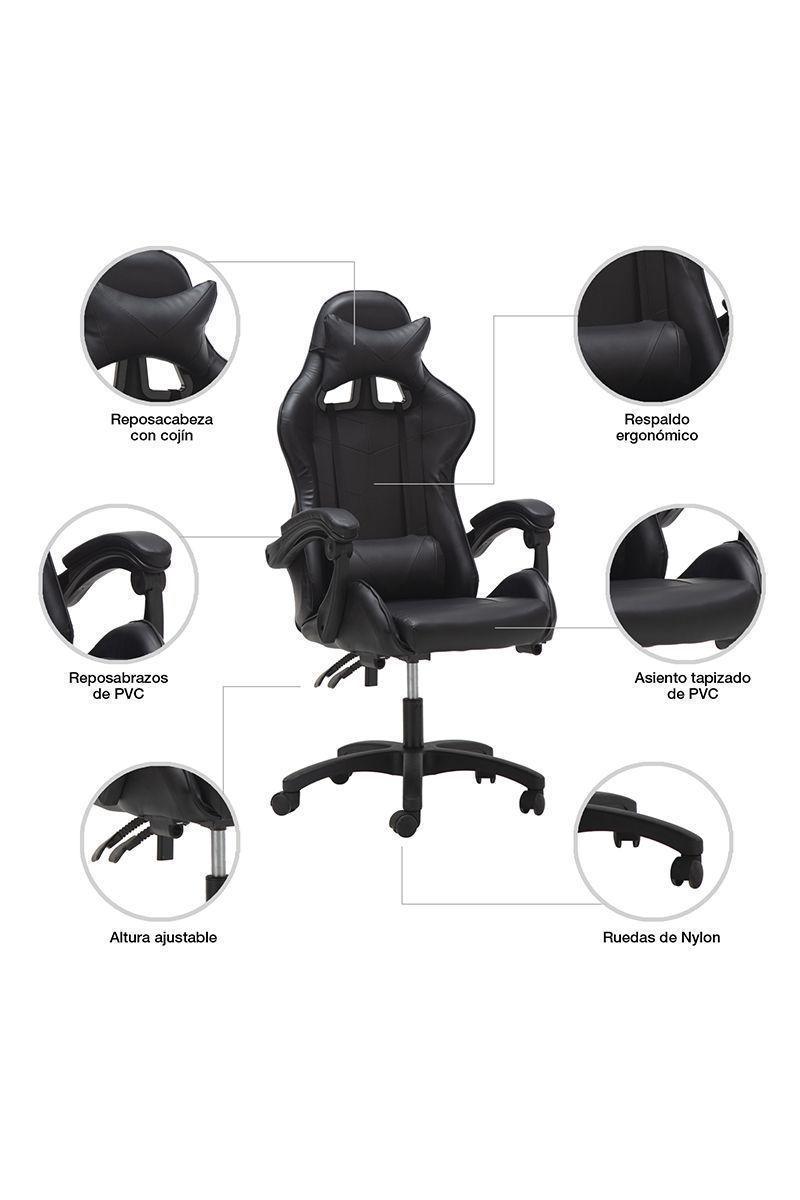 Silla Gamer Ultimate Racing Negro-4