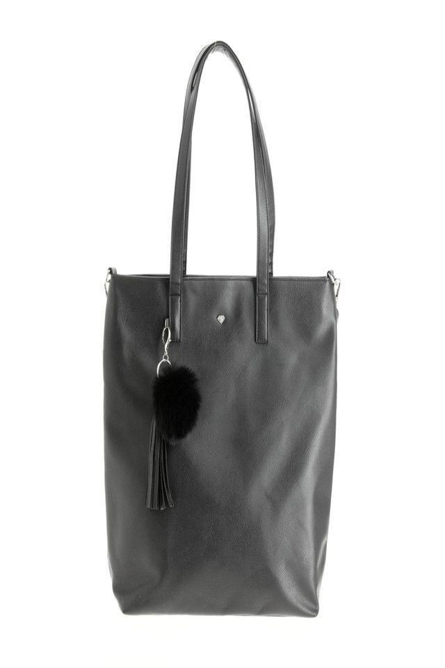 Cartera Hombro Pompon Negro i-D-0