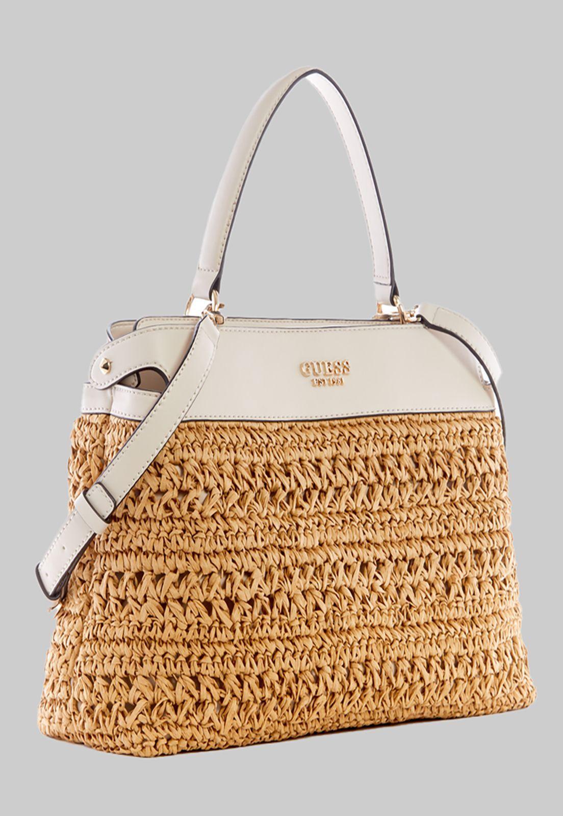 Cartera Guess Liguria Satchel Sto Crema-1