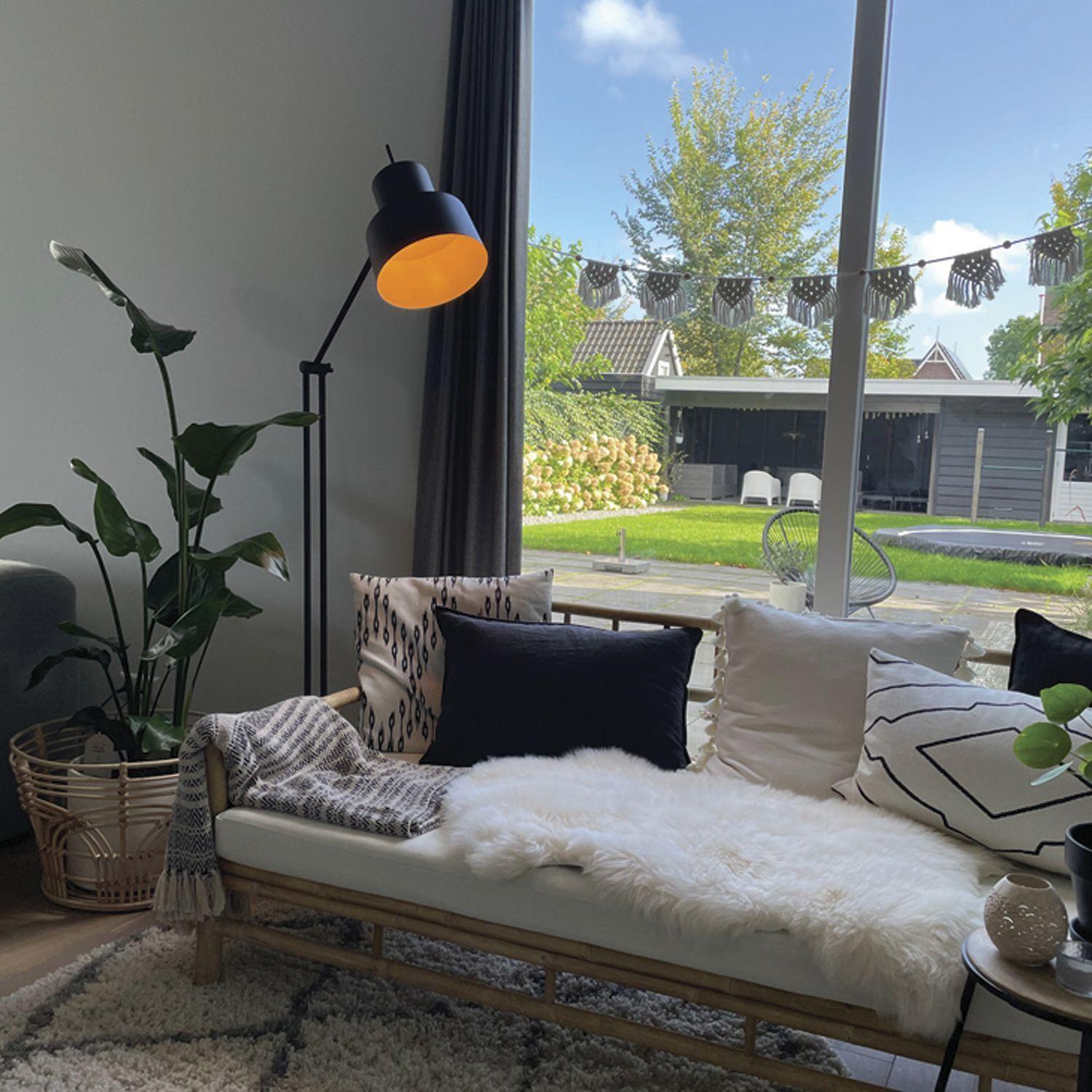 Lámpara de Pie "Chappie" E-27 Negro-5