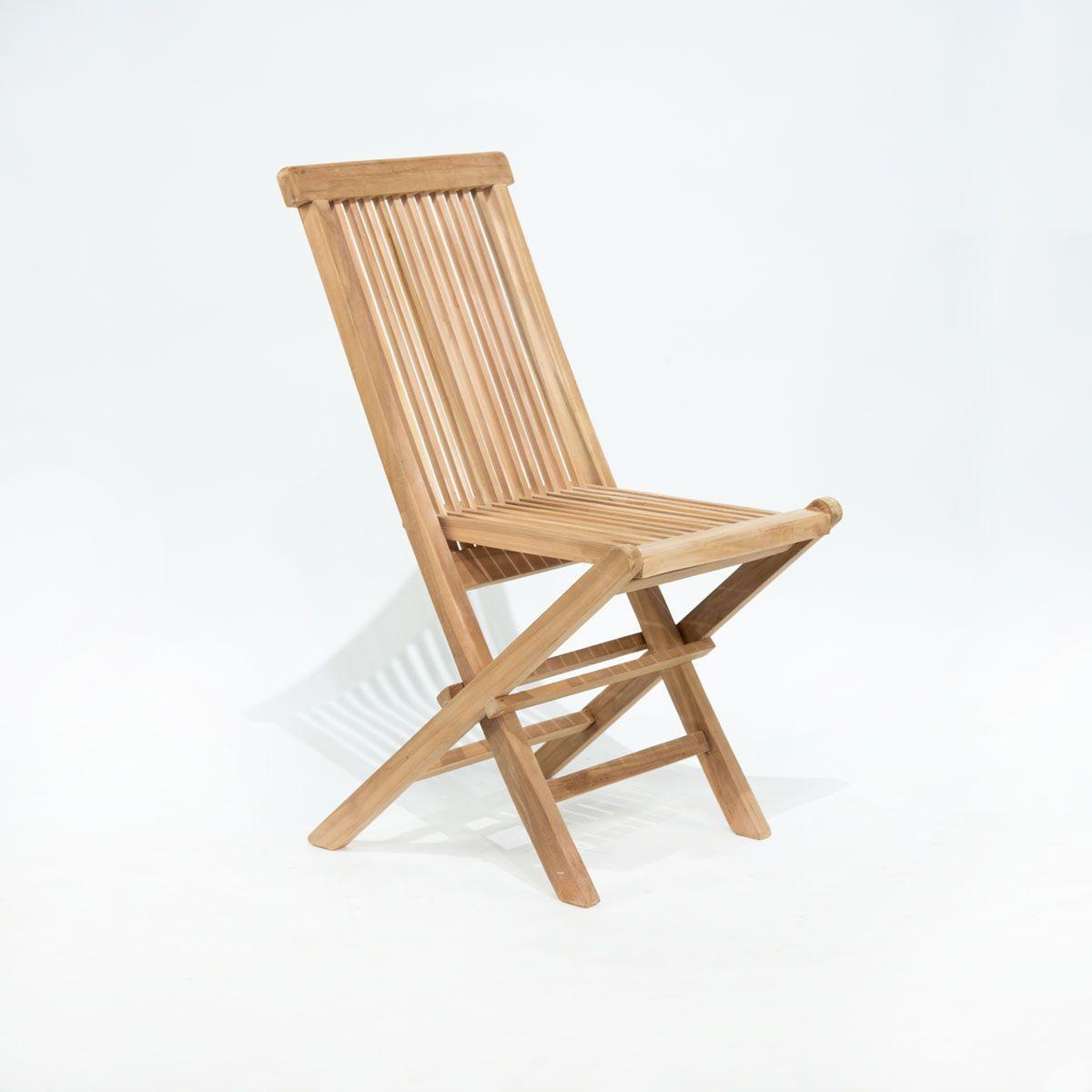 Silla Plegable Listada De Teca Natural-1