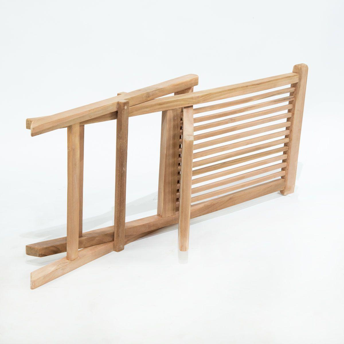 Silla Plegable Listada De Teca Natural-5