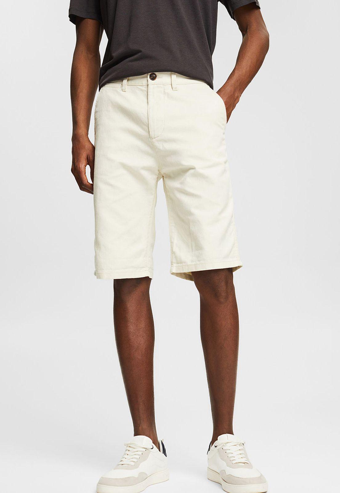 Pantalón Corto En Mezcla De Lino Esprit-0