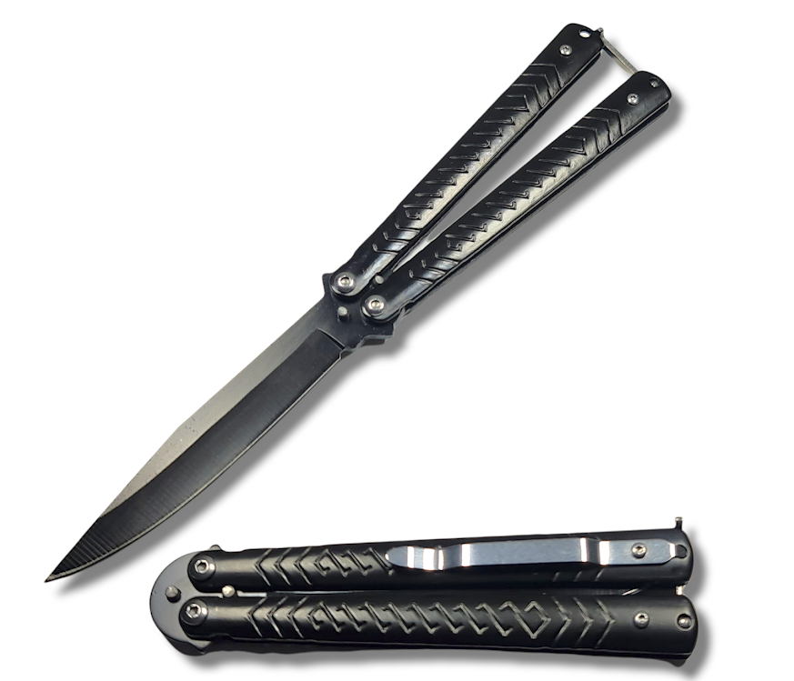 Navaja Mariposa Black Spin Con AL63-1