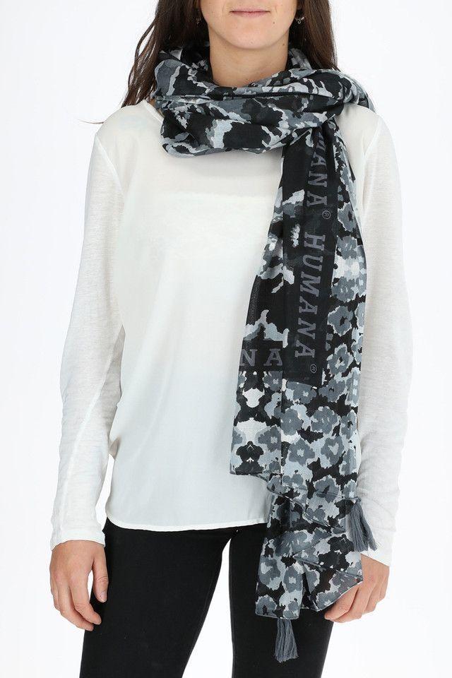 Pañuelo Estampado Manchas Negro Humana-2