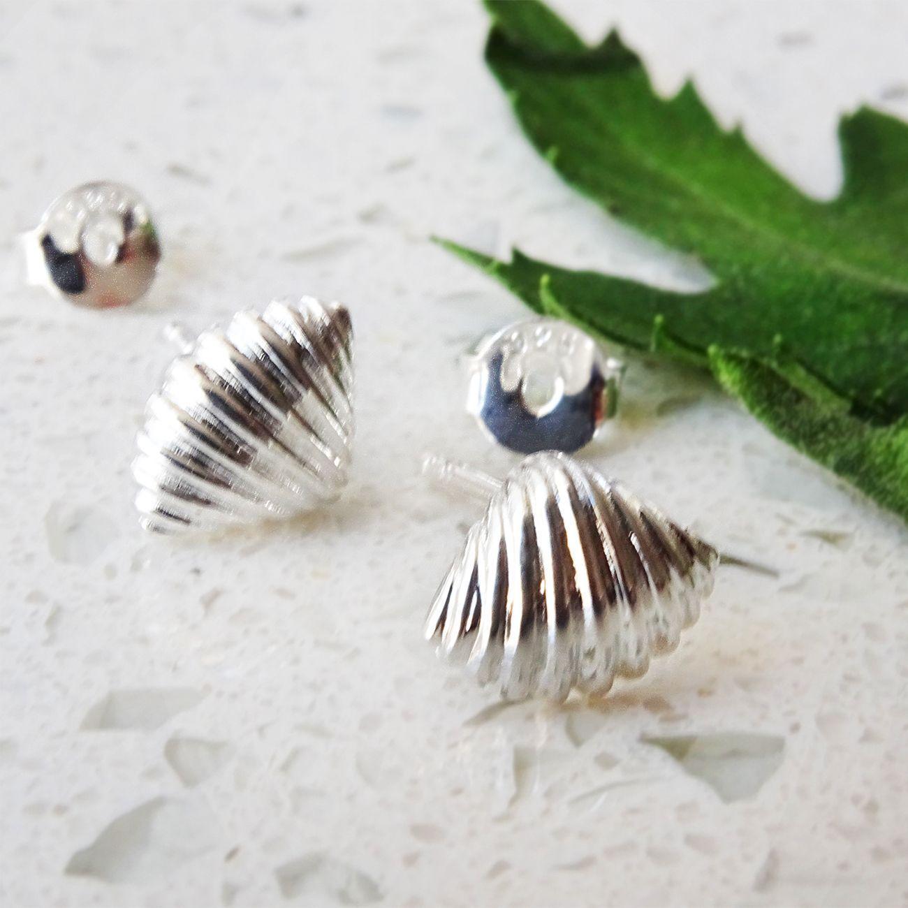 Aros Aritos de Plata Seashell - Mabelita-3