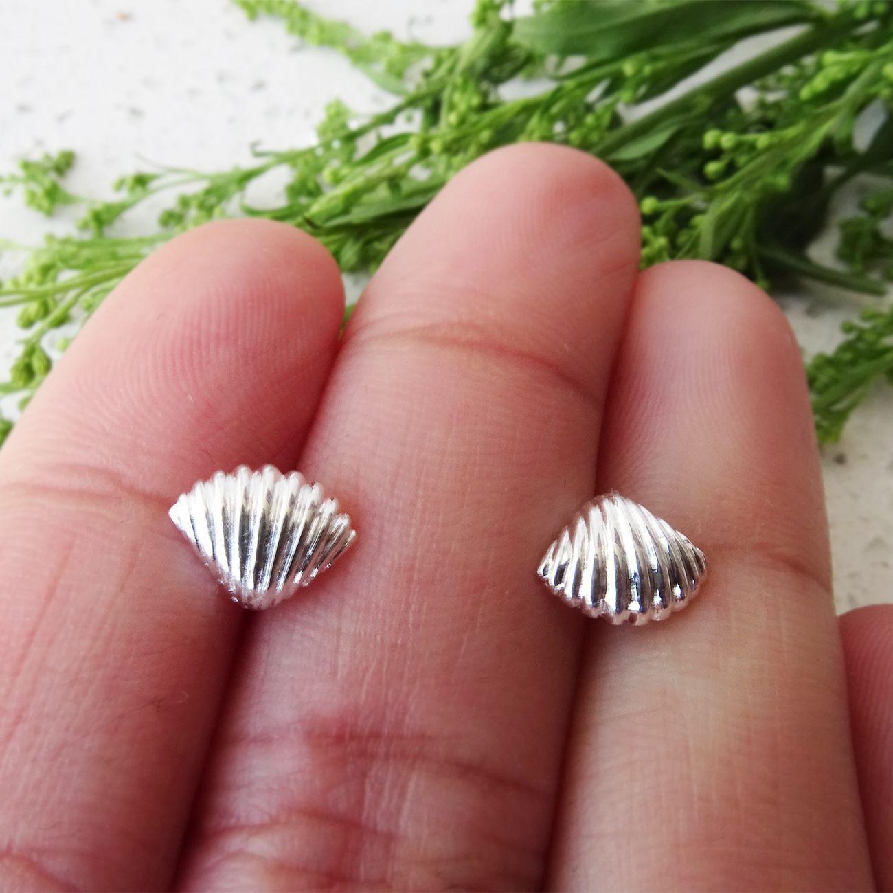Aros Aritos de Plata Seashell - Mabelita-2