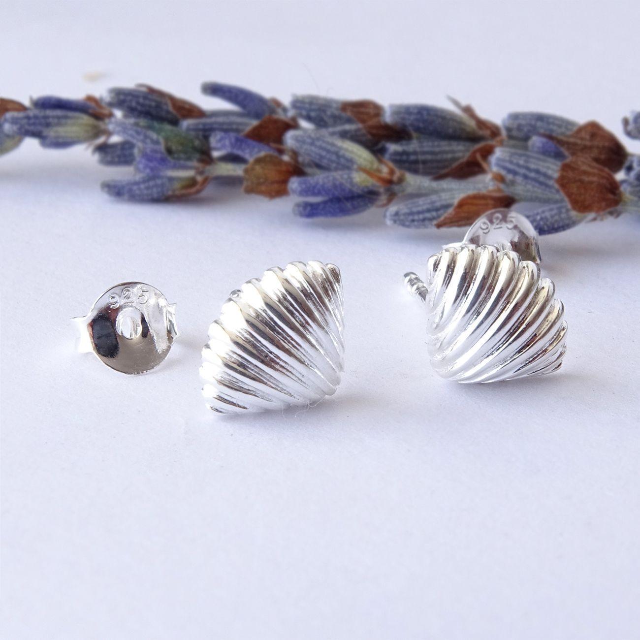 Aros Aritos de Plata Seashell - Mabelita-1