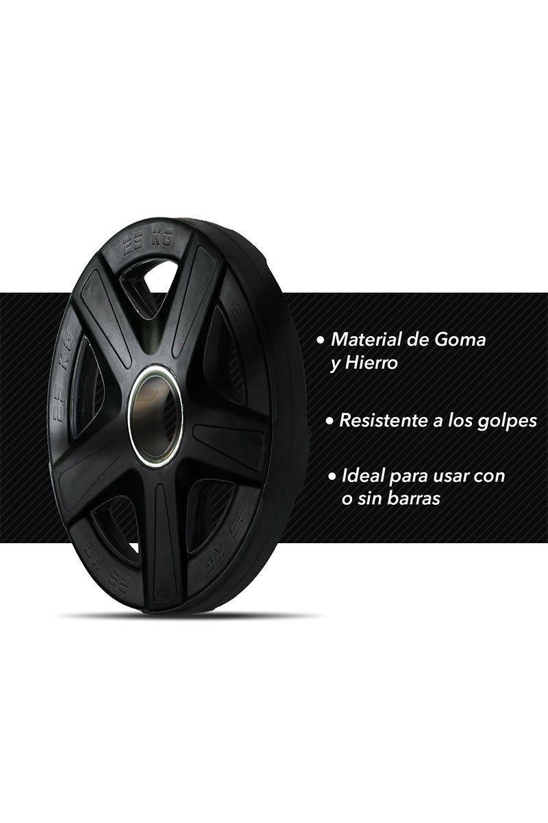 Disco Engomado para Barras 25 Kg Negro-4