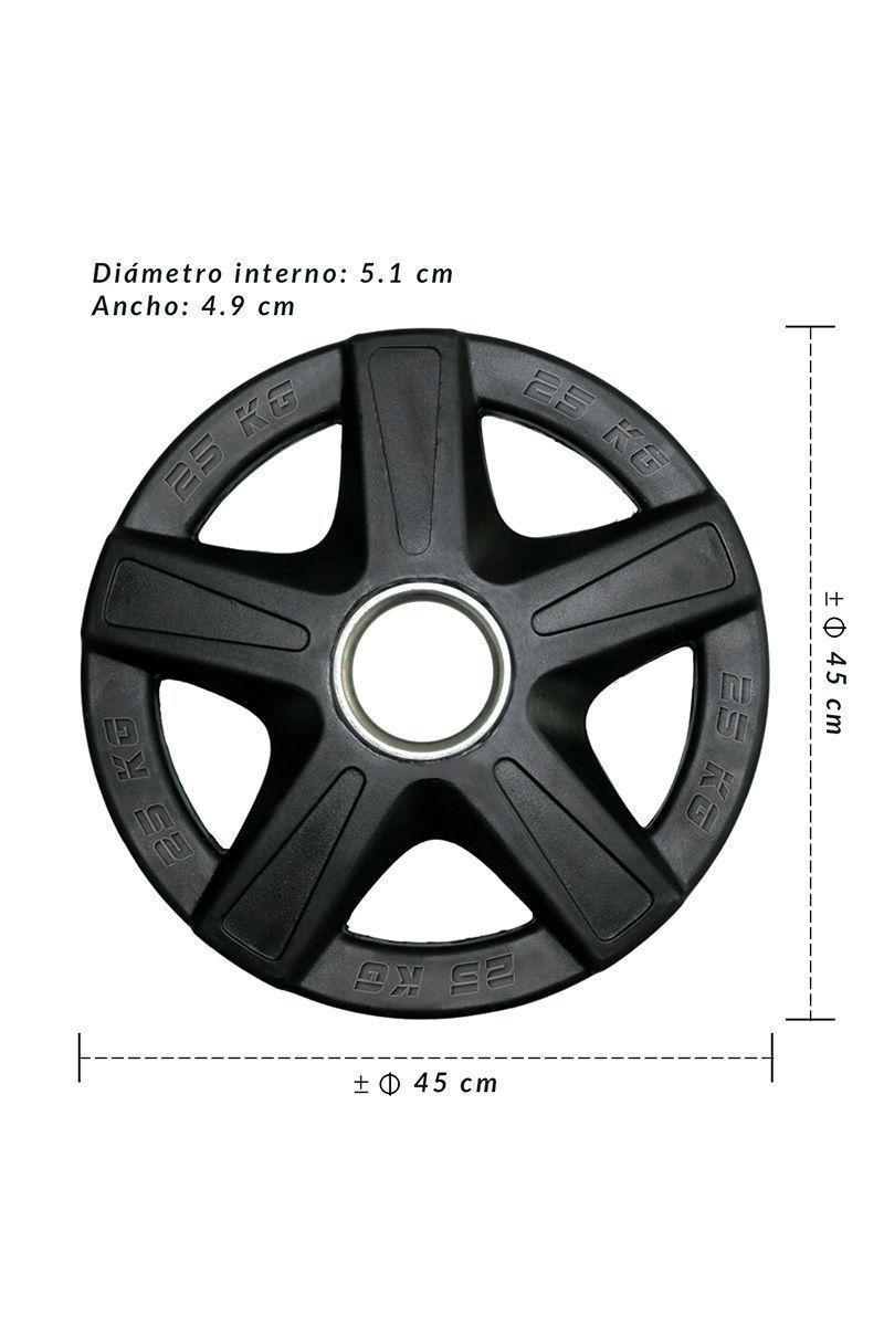 Disco Engomado para Barras 25 Kg Negro-2