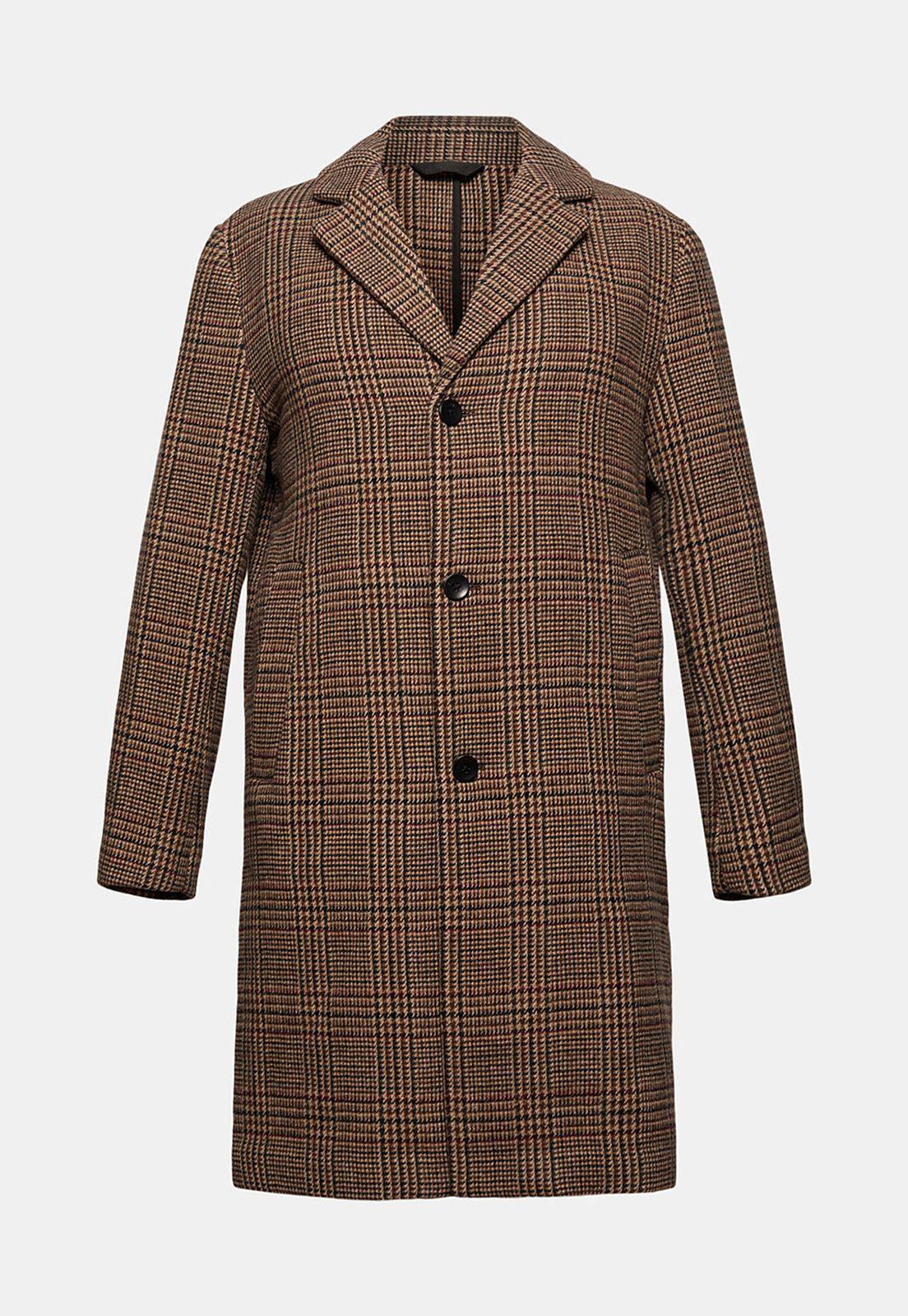 Abrigo Hombre Con Diseño A Cuadros Esprit-3