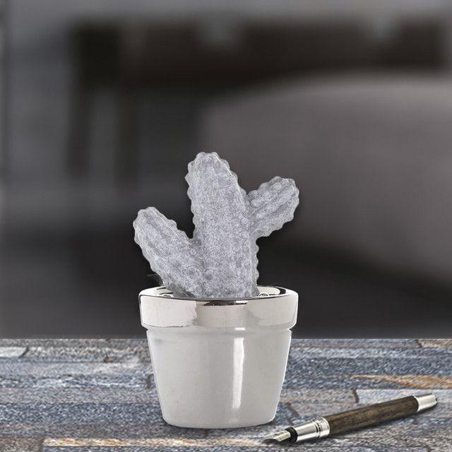 Figura Decorativa Cactus Gancho Cerámica Concreto-3