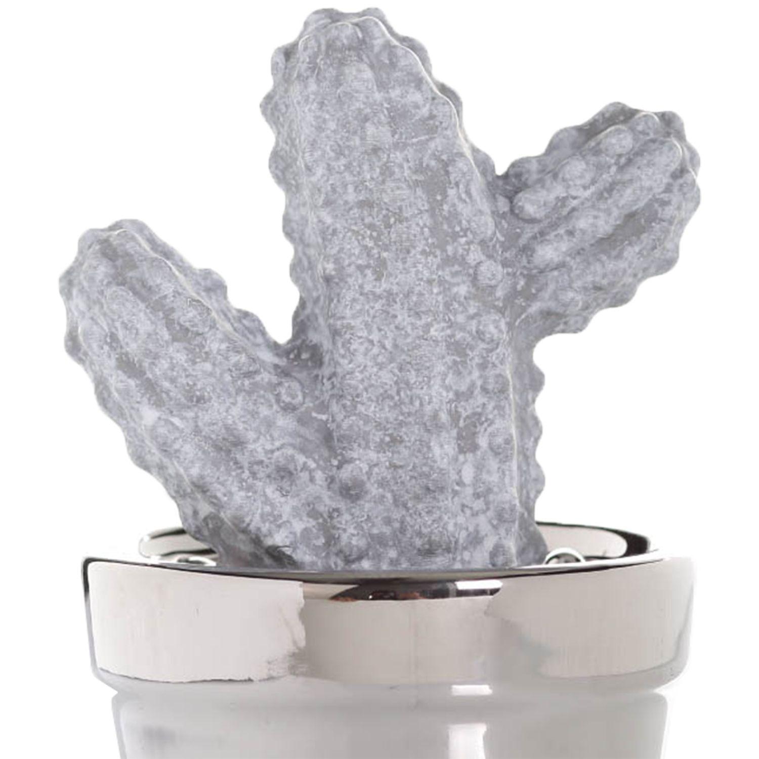 Figura Decorativa Cactus Gancho Cerámica Concreto-2