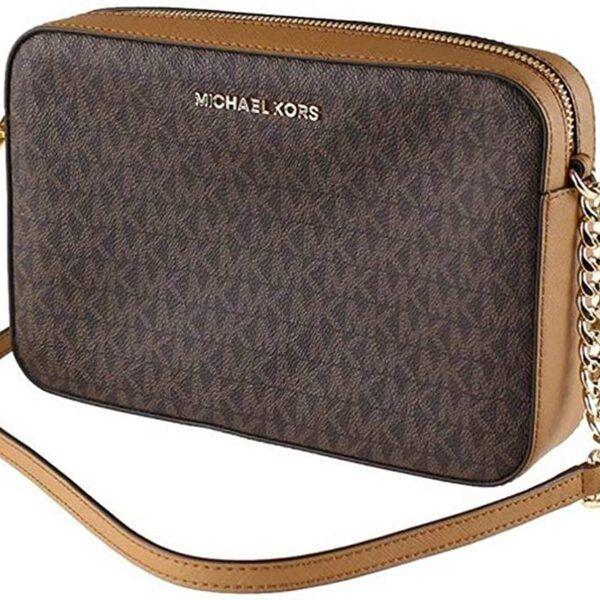 CROSSBODY MICHAEL KORS MODELO JET SET COLOR CAFE CON PRINT 24×16 CMS COD 8255-0