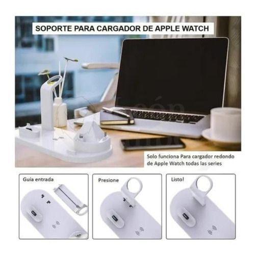Estación Carga Inalámbrica 4 En 1 Para iPhone Samsung Xiaomi Blanco-5