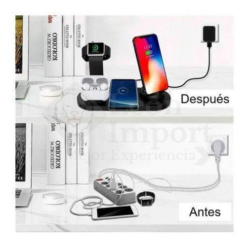 Estación Carga Inalámbrica 4 En 1 Para iPhone Samsung Xiaomi Blanco-4