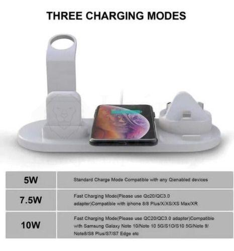 Estación Carga Inalámbrica 4 En 1 Para iPhone Samsung Xiaomi Blanco-2