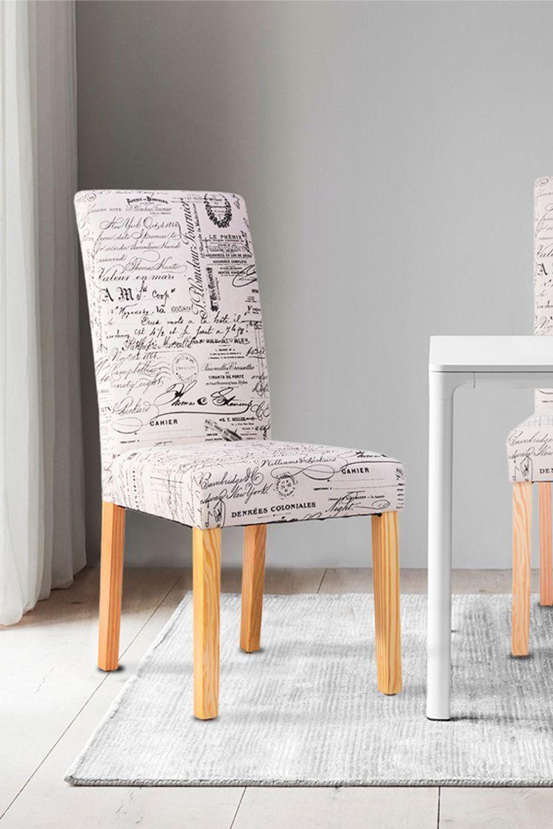 Pack 2 Sillas Comedor Estampadas Acolchadas-1